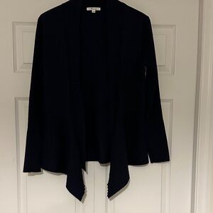 Large Women's Navy Blue Open Front Sweater